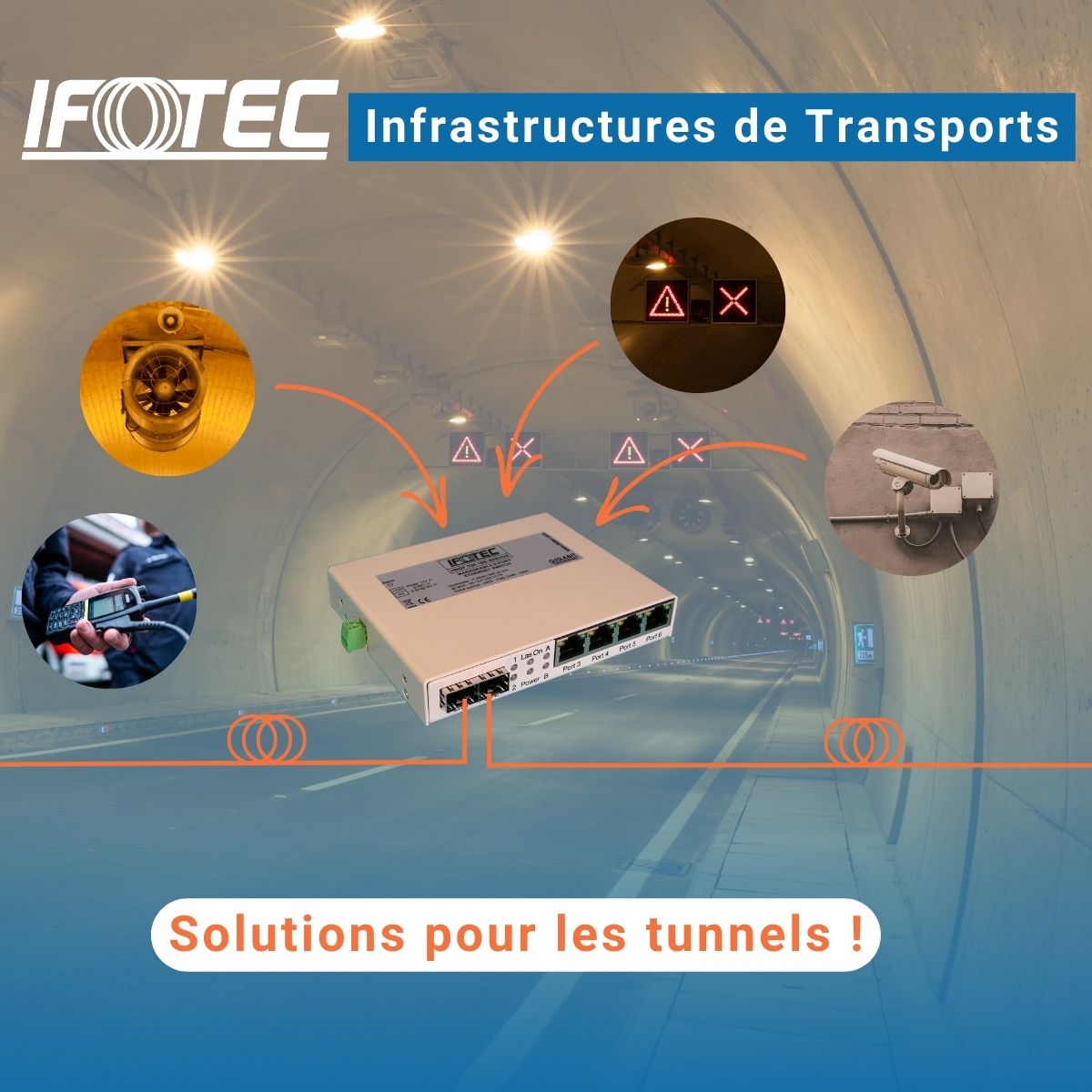 Solutions sur fibres optiques pour la sécurité des tunnels